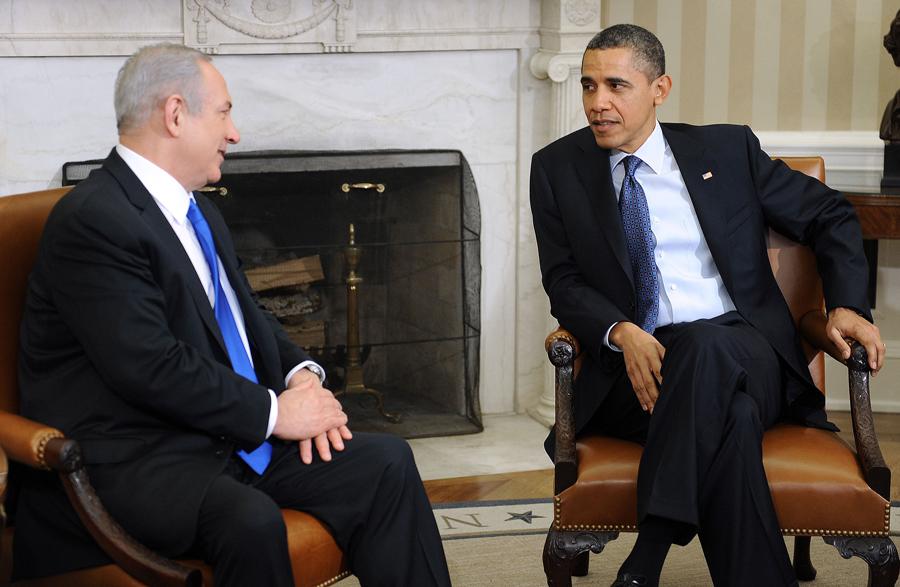 U..S. President Barack Obama, right, meets wiht Israeli Prime Minister Benjamin Netanyahu in the Oval Office of the White House on Monday, March 5, 2012, in Washington, D.C. (Olivier Douliery/Abaca Press/MCT)