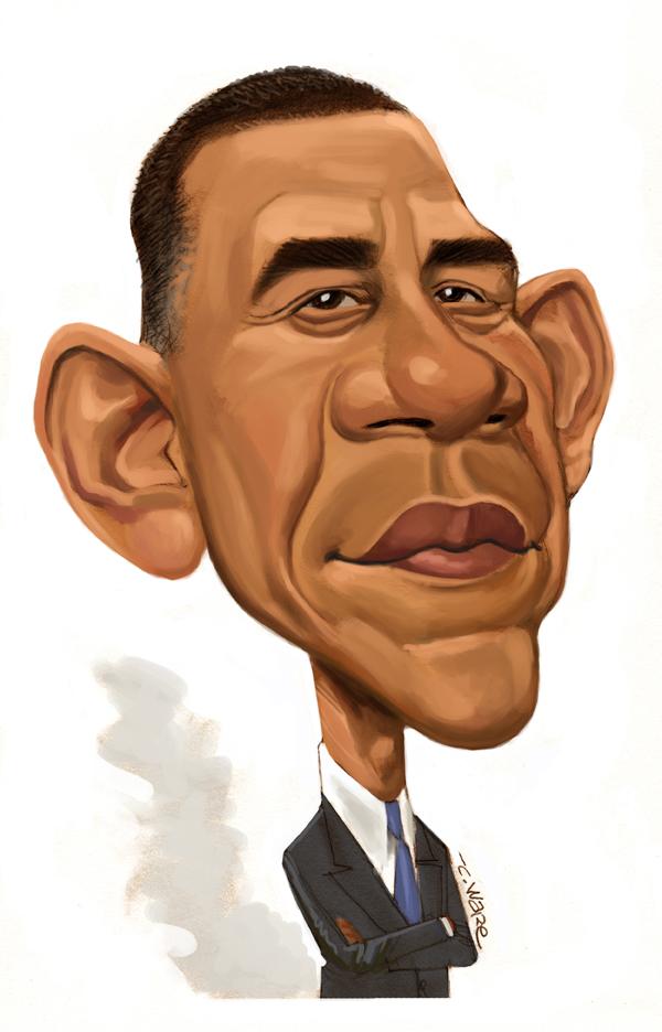 Chris+Ware+illustration+of+U.S.+President+Barack+Obama.+MCT+2012