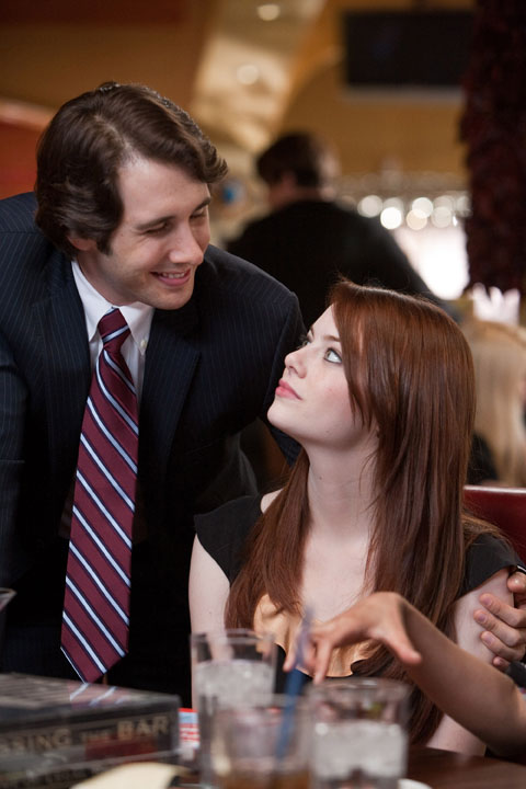 Josh Groban, left, as Richard and Emma Stone as Hannah in Warner Bros. Pictures comedy, Crazy, Stupid, Love, a Warner Bros. Pictures release. (Ben Glass/Courtesy of Warner Bros. Pictures/MCT)