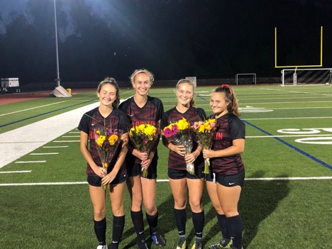 Seniors (L to R) Grace Honeyman, Kari Stein, Taylor Shinal, and Alex Turner