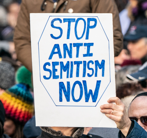 NEW YORK, NY - JANUARY 05: People participate in a Jewish solidarity march on January 5, 2020 in New York City. The march was held in response to a recent rise in anti-Semitic crimes in the greater New York metropolitan area. (Photo by Jeenah Moon/Getty Images)